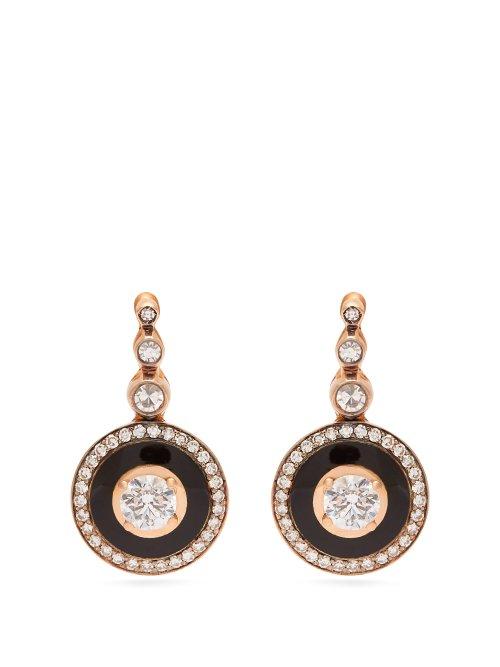 Matchesfashion.com Selim Mouzannar - 18kt Gold And Diamond Earrings - Womens - Black