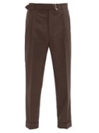 Matchesfashion.com Officine Gnrale - Hugo Belted Wool Straight-leg Trousers - Mens - Brown