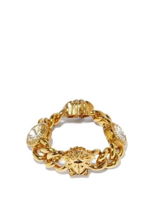 Ladies Jewellery Versace - Medusa And Crystal Chain Bracelet - Womens - Gold