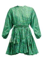 Matchesfashion.com Rhode - Ella Floral Print Poplin Dress - Womens - Green Print