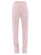 Matchesfashion.com Pallas Paris - Goya Satin Side-stripe Wool-crepe Trousers - Womens - Light Pink