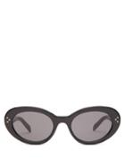 Ladies Accessories Celine Eyewear - Oval Cat-eye Acetate Sunglasses - Womens - Black