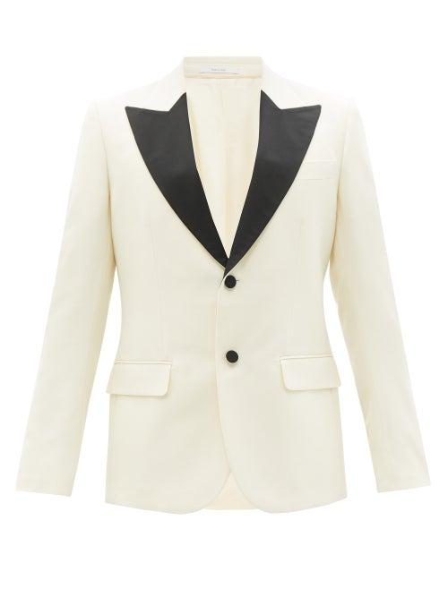 Mens Rtw Gucci - Peak-lapel Single-breasted Wool Blazer - Mens - White