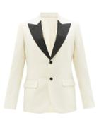 Mens Rtw Gucci - Peak-lapel Single-breasted Wool Blazer - Mens - White