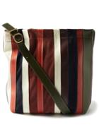Jil Sander - Striped Suede And Leather Shoulder Bag - Womens - Red Stripe
