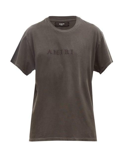 Matchesfashion.com Amiri - Embroidered Logo Cotton T Shirt - Mens - Black