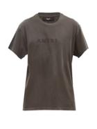 Matchesfashion.com Amiri - Embroidered Logo Cotton T Shirt - Mens - Black
