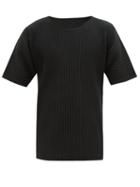 Matchesfashion.com Homme Plisse Issey Miyake - Round Neck Pleated T Shirt - Mens - Black