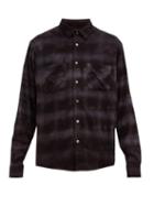 Matchesfashion.com Amiri - Plaid Tie Dye Cotton Blend Shirt - Mens - Black Grey