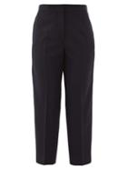 Matchesfashion.com Jil Sander - Pleated Wool Cropped Trousers - Womens - Navy