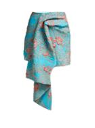 Matchesfashion.com Halpern - Draped Metallic Cloqu Mini Skirt - Womens - Blue Multi