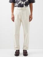 Officine Gnrale - Hugo Belted Organic Cotton-twill Trousers - Mens - Cream