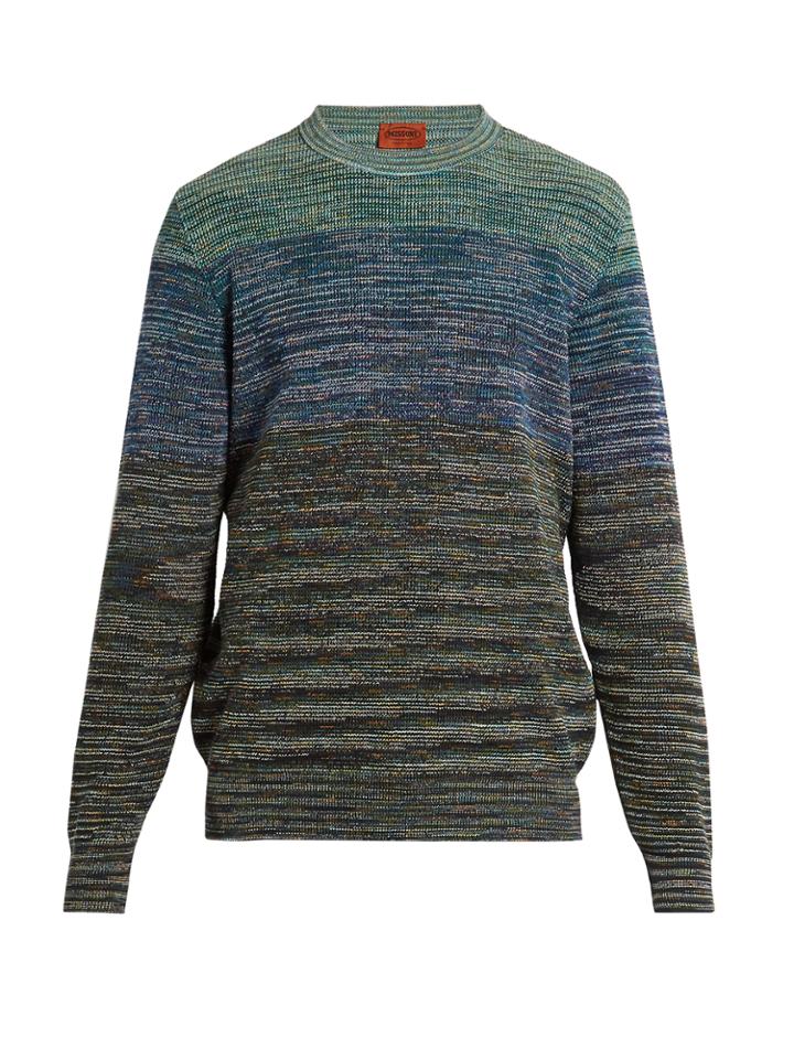 Missoni Crew-neck Striped Cotton-blend Sweater
