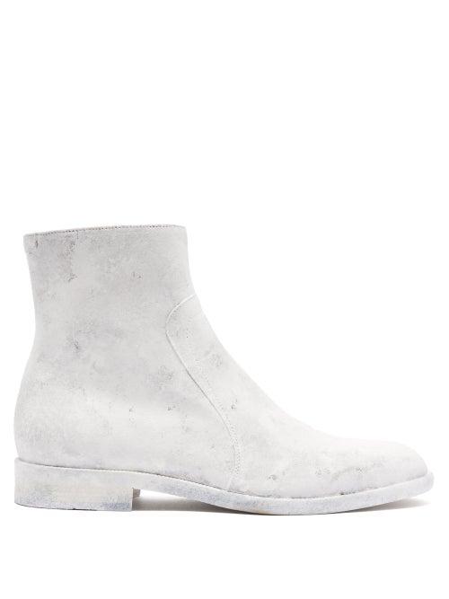 Matchesfashion.com Maison Margiela - Sirya Coated Leather Ankle Boots - Mens - White