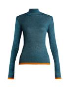 Missoni Roll-neck Contrast-trim Ribbed-knit Sweater