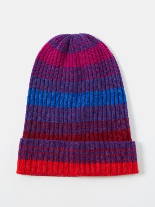 The Elder Statesman - Nightfall Striped Cashmere Beanie Hat - Mens - Multi