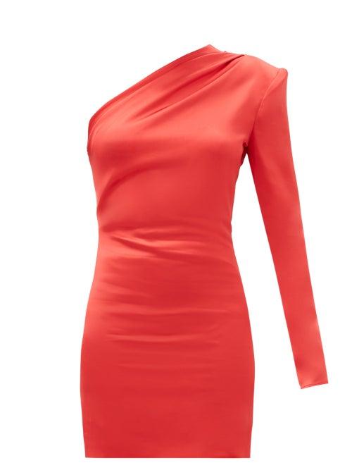 Matchesfashion.com Gauge81 - Charras One-shoulder Satin Mini Dress - Womens - Red