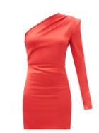 Matchesfashion.com Gauge81 - Charras One-shoulder Satin Mini Dress - Womens - Red