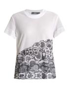 Adidas By Stella Mccartney Run Snake-print Mesh Performance T-shirt