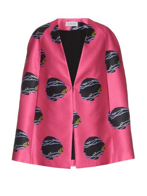 Caterina Gatta Virginia Woolf-print Satin Cape