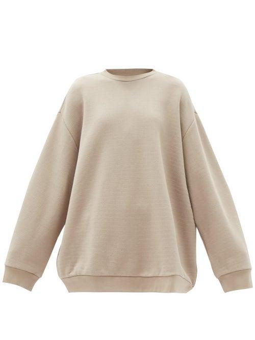 Matchesfashion.com Raey - Crew-neck Japanese-jersey Sweatshirt - Womens - Dark Grey