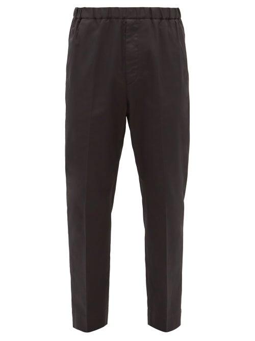 Matchesfashion.com Jil Sander - Elasticated-waist Cotton-gabardine Trousers - Mens - Black