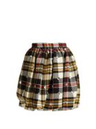 Matchesfashion.com Miu Miu - Crystal Embellished Tartan Wool Mini Skirt - Womens - Ivory Multi