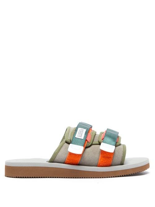 Matchesfashion.com Suicoke - Moto Mab Suede Slides - Mens - Grey