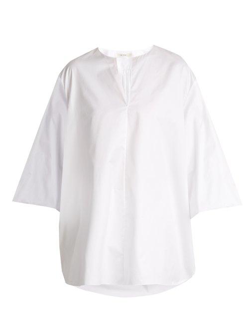 Matchesfashion.com The Row - Charis Cotton Top - Womens - White