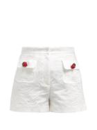 Matchesfashion.com Dolce & Gabbana - High Rise Cotton Blend Floral Jacquard Shorts - Womens - White