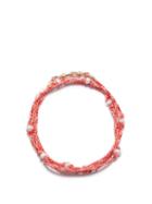 Marie Lichtenberg - Pearl & 18kt Gold Wraparound Bracelet - Mens - Red Multi
