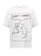 Mens Rtw Loewe - Don't Forget-print Cotton-jersey T-shirt - Mens - White