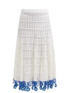 Matchesfashion.com My Beachy Side - Thalia Crochet Midi Skirt - Womens - White Multi