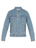 Matchesfashion.com Balmain - Coin Logo Embroidered Denim Jacket - Mens - Blue