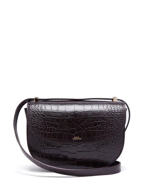 Matchesfashion.com A.p.c. - Genve Crocodile Effect Leather Cross Body Bag - Womens - Burgundy