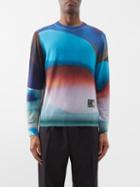 Paul Smith - Abstract-print Cotton Sweater - Mens - Blue Multi