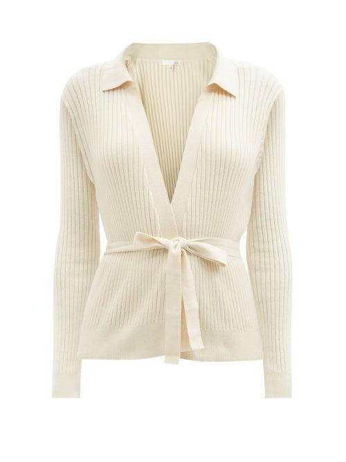 Skin - Marilynne Cotton-blend Ribbed Wrap Cardigan - Womens - Cream