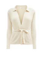 Skin - Marilynne Cotton-blend Ribbed Wrap Cardigan - Womens - Cream