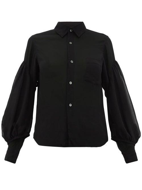 Matchesfashion.com Comme Des Garons Comme Des Garons - Balloon Sleeve Chiffon Blouse - Womens - Black