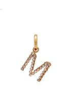 Matchesfashion.com Burberry - M Crystal Embellished Letter Charm - Womens - Crystal