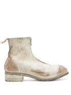 Matchesfashion.com Guidi - Distressed Zip-front Leather Boots - Mens - Light Grey