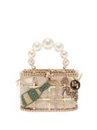 Rosantica - Holli Cincin Crystal, Faux-pearl And Metal Bag - Womens - Crystal Multi