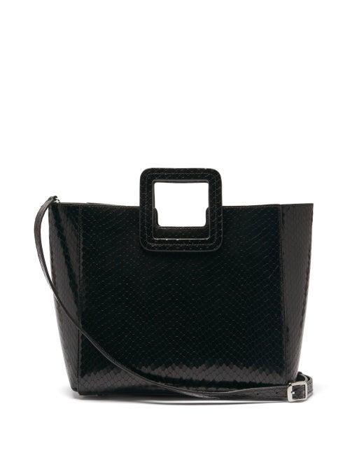 Matchesfashion.com Staud - Shirley Snakeskin-effect Leather Tote Bag - Womens - Black