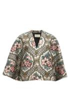 Matchesfashion.com Gucci - Floral Brocade Cape - Womens - Grey