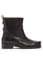 Stefan Cooke - Whipstitched Leather Boots - Mens - Black