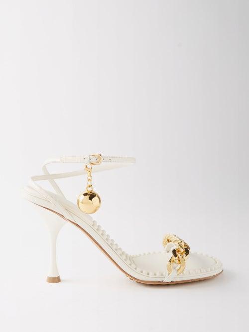 Bottega Veneta - Dot Chain-strap Leather Sandals - Womens - Beige
