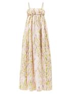 Bernadette - Brigit Floral-print Taffeta Maxi Dress - Womens - Pink Multi