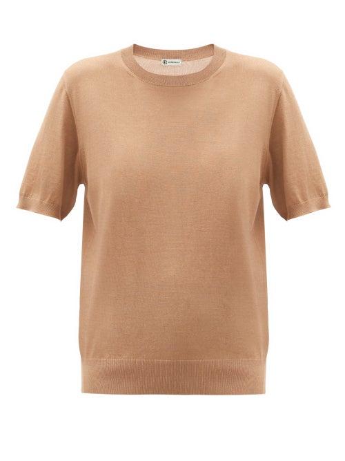 Matchesfashion.com Connolly - Cashmere-blend Short-sleeved Sweater - Womens - Tan