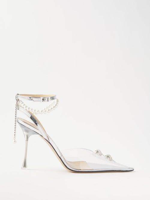 Mach & Mach - Matilda 100 Faux-pearl And Leather Pumps - Womens - Clear