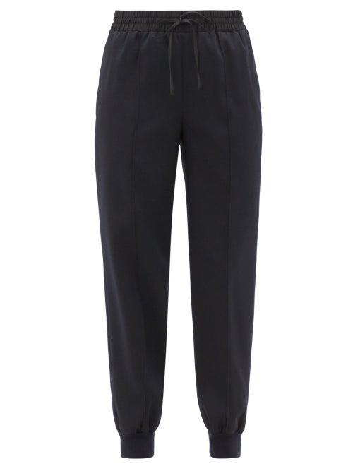 Ladies Rtw Jil Sander - Drawstring Virgin Wool-gabardine Trousers - Womens - Navy